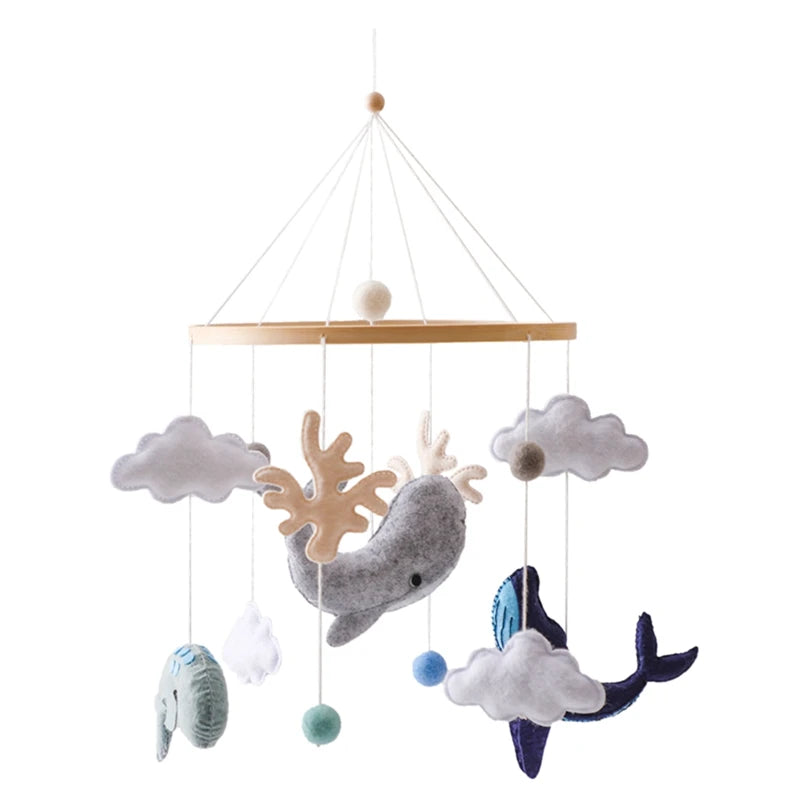 Wooden Baby Crib Mobile with Music Box