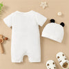 Panda-Themed Baby Romper and Hat Set