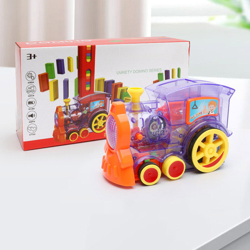 Domino Train Toys Baby Toys Car Puzzle Automatic Release Licensing Electric Building Blocks Train Toy